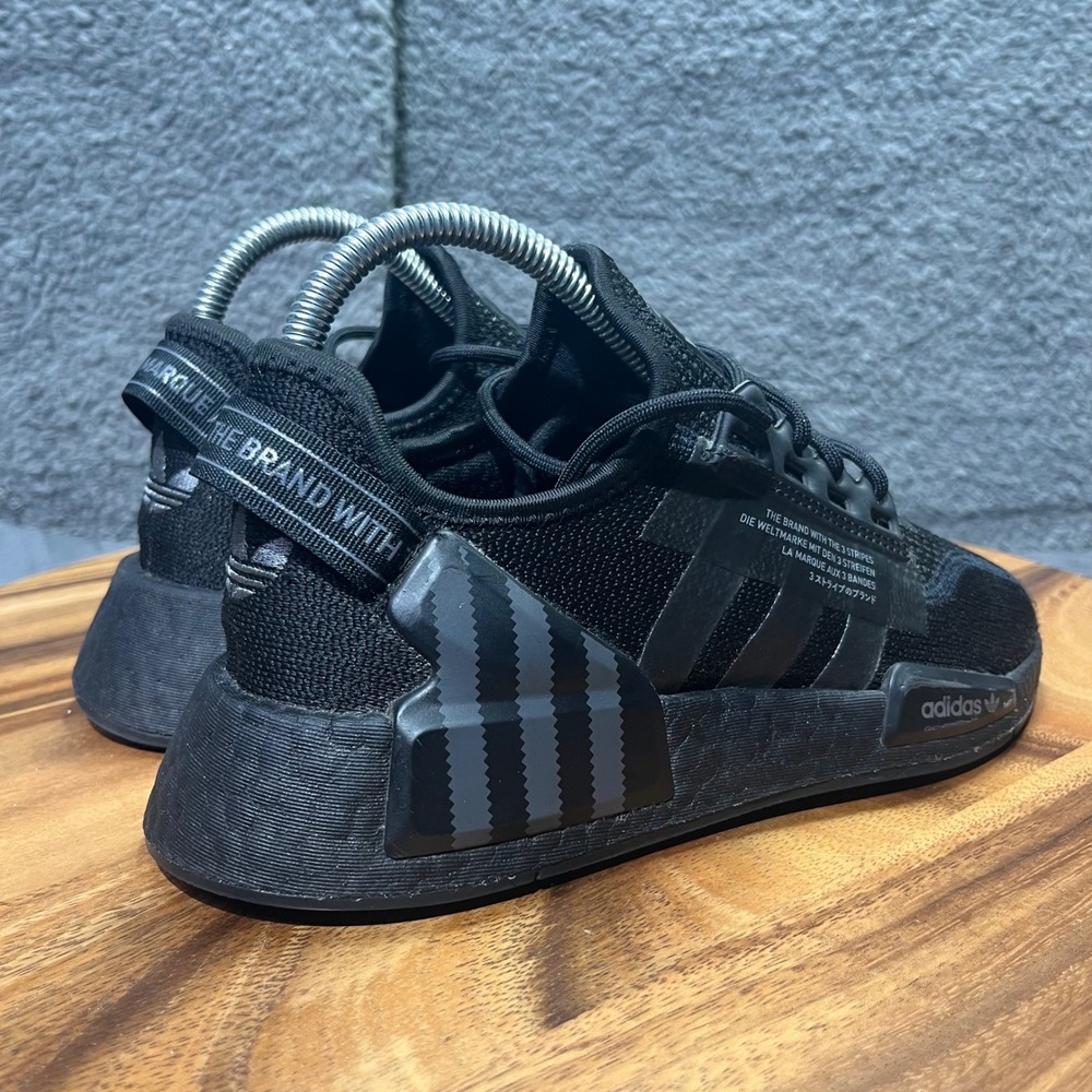 Adidas NMD R1 Mens Black‎ Casual Lifestyle Lace Up Sneakers Shoes Size 4 - Picture 2 of 12